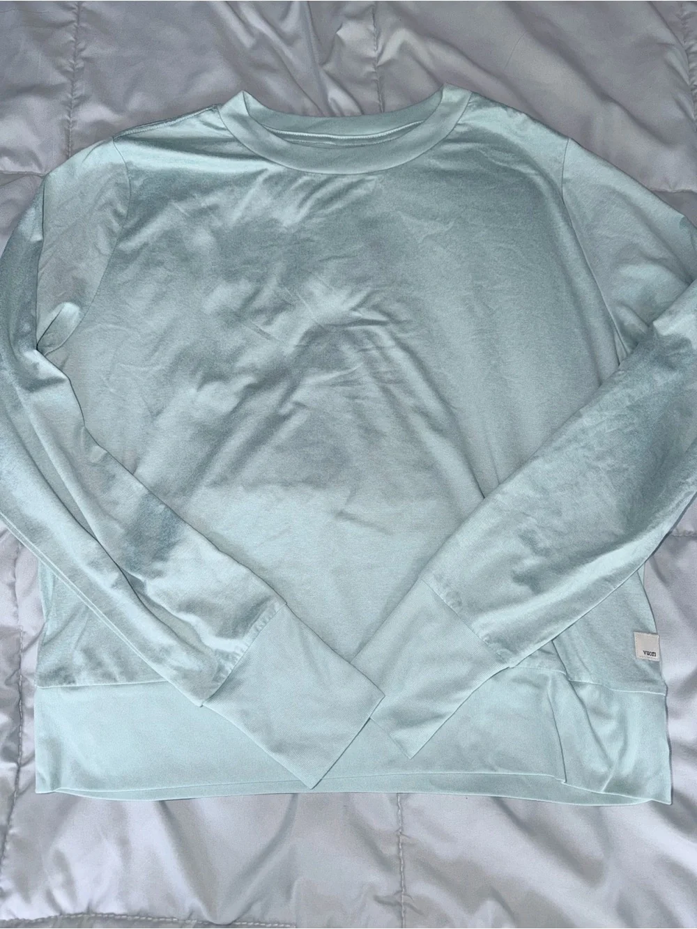 Vuori Halo Essential Long Sleeve Tee Glacier Mint DreamKnit Women’s Small - Picture 2 of 6